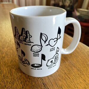 Humorous Musical Note Themed Coffee Cup Mug